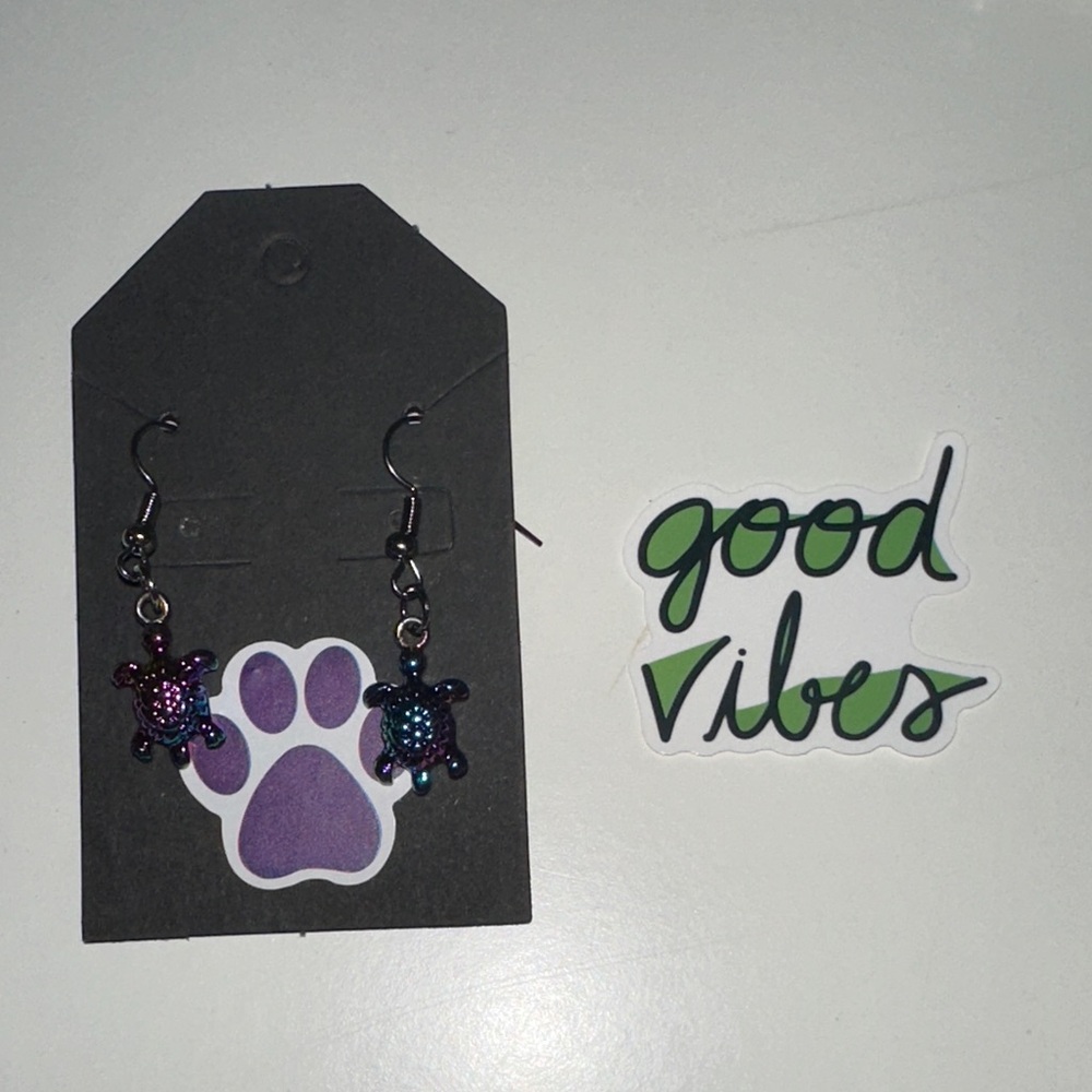 Multicolor Turtle Earrings